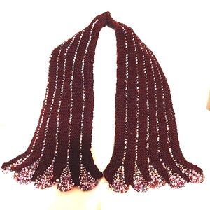 Knit Scarf Garnet with over 1000 Beads makes a great Holiday Gift